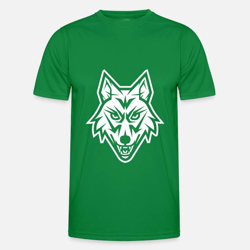 Wolf Tier Kopf Männer Funktions-T-Shirt