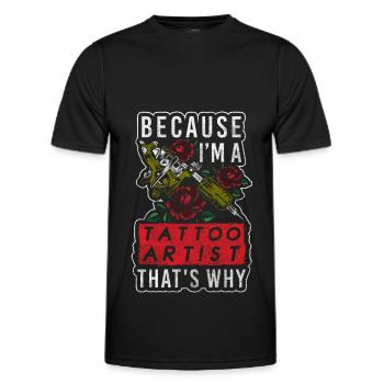 Tatouage Tatouage Encre Art - T-shirt sport Homme - noir - Devant - AI Model Male 178 dark (178cm)