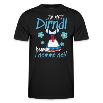 In Mei Dirndl Kumm I Nimma Nei | - Männer Funktions-T-Shirt - Schwarz - Vorne - AI Model Male 178 dark (178cm)