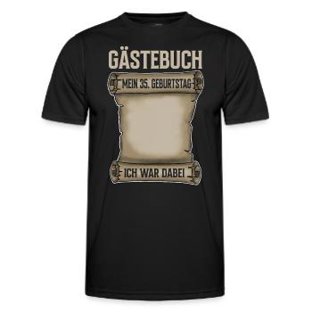 35. Geburtstag Gästebuch - Männer Funktions-T-Shirt - Schwarz - Vorne - AI Model Male 178 dark (178cm)