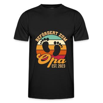 Befördert zum Opa 2023 Werdender Opa Geschenk - Männer Funktions-T-Shirt - Schwarz - Vorne - AI Model Male 178 dark (178cm)