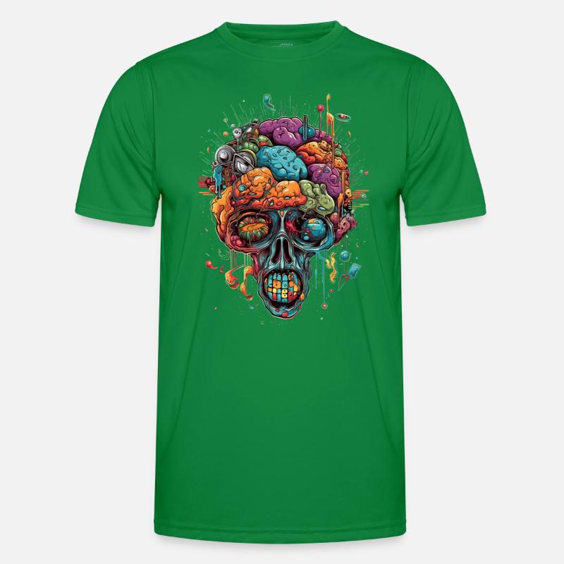 Surrealistic, psychedelic skull Men's Functional T-Shirt