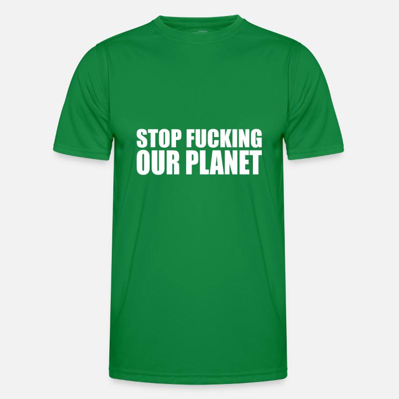 Stop fracking our planet Männer Funktions-T-Shirt