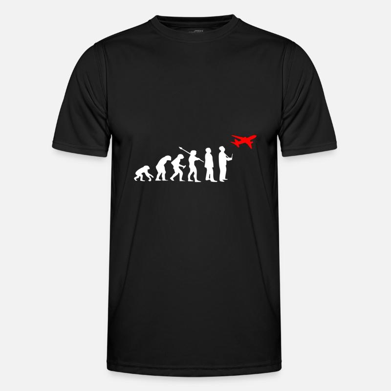 Model Flieger Flugzeug Evolution Modellflugzeug - Männer Funktions-T-Shirt - Schwarz
