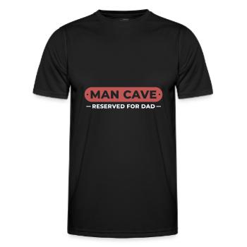 Man Cave reserved for dad - T-shirt sport Homme - noir - Devant - AI Model Male 178 dark (178cm)