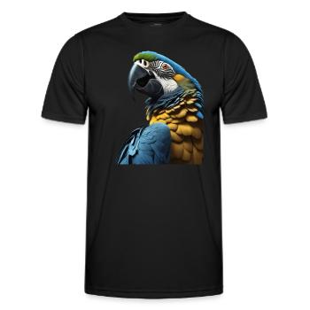 Blaue Aras bunt gefärbte tropische Vögel - Männer Funktions-T-Shirt - Schwarz - Vorne - AI Model Male 178 dark (178cm)
