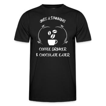 Café, expresso, café et chocolat - T-shirt sport Homme - noir - Devant - AI Model Male 178 dark (178cm)