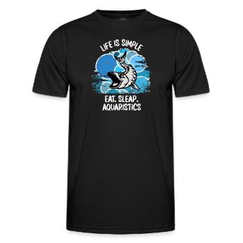 Aquarium Aquarists Fish Ornamental fish Aquaristics - Men's Functional T-Shirt - black - Front - AI Model Male 178 dark (178cm)