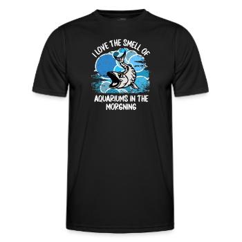 Aquarium Aquarists Fish Ornamental fish Aquaristics - Men's Functional T-Shirt - black - Front - AI Model Male 178 dark (178cm)