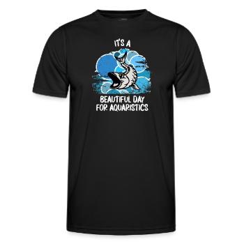 Aquarium Aquarist Fish Ornamental Fish Aquaristics - Men's Functional T-Shirt - black - Front - AI Model Male 178 dark (178cm)