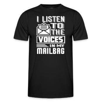 Mail Carrier Listen To The Voices In Mailbag - Men's Functional T-Shirt - black - Front - AI Model Male 178 dark (178cm)