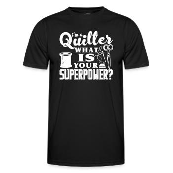 Quilter Quilter Superpower - Men's Functional T-Shirt - black - Front - AI Model Male 178 dark (178cm)