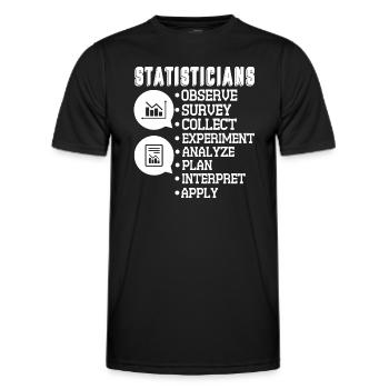 Statistician Statistician Observe Survey - Men's Functional T-Shirt - black - Front - AI Model Male 178 dark (178cm)
