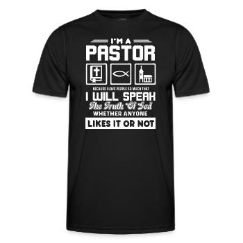 Pastor Pastor Love People - Men's Functional T-Shirt - black - Front - AI Model Male 178 dark (178cm)