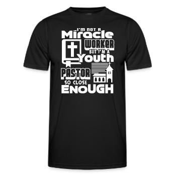 Pastor Pastor Not A Miracle Worker - Men's Functional T-Shirt - black - Front - AI Model Male 178 dark (178cm)