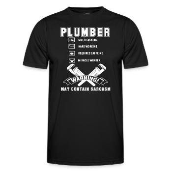 Plumber Plumber Hard Working - Men's Functional T-Shirt - black - Front - AI Model Male 178 dark (178cm)