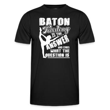 Baton Twirling Baton Twirling Is The Answer - Men's Functional T-Shirt - black - Front - AI Model Male 178 dark (178cm)