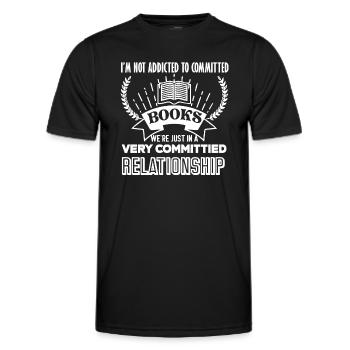 Book In Relationship with Books - Men's Functional T-Shirt - black - Front - AI Model Male 178 dark (178cm)