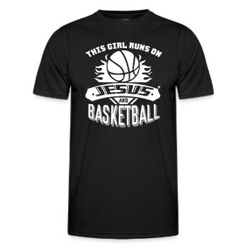Basketball This Girl Run On Jesus And Basketball - Men's Functional T-Shirt - black - Front - AI Model Male 178 dark (178cm)
