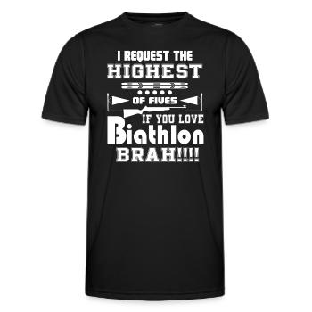 Biathlon Love Biathlon - Men's Functional T-Shirt - black - Front - AI Model Male 178 dark (178cm)