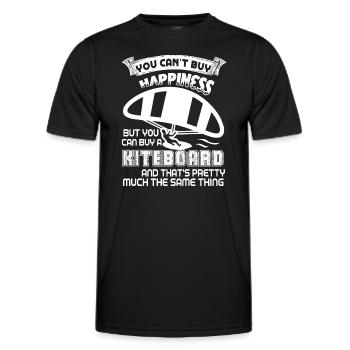 Kiteboarding Kiteboarding Happiness - Men's Functional T-Shirt - black - Front - AI Model Male 178 dark (178cm)