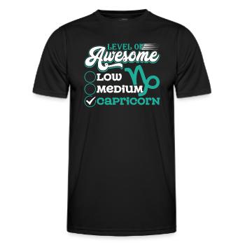 Capricorn Level Of Awesome Capricorn - Men's Functional T-Shirt - black - Front - AI Model Male 178 dark (178cm)