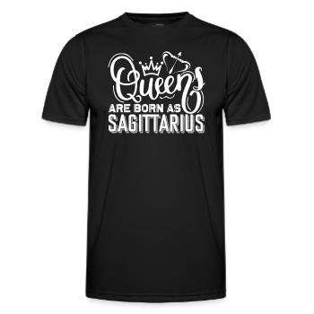 Sagittarius Queen Are Born As Sagittarius - Men's Functional T-Shirt - black - Front - AI Model Male 178 dark (178cm)