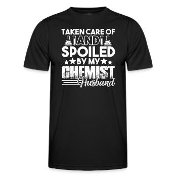 Chemist Spoiled By My Chemist Husband - Men's Functional T-Shirt - black - Front - AI Model Male 178 dark (178cm)