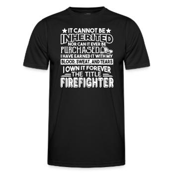 Firefighter Forever The Title Firefighter - Men's Functional T-Shirt - black - Front - AI Model Male 178 dark (178cm)
