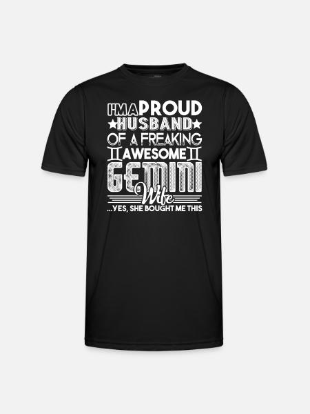 Gemini Proud Husband Of Awesome Gemini Wife - Men's Functional T-Shirt - black