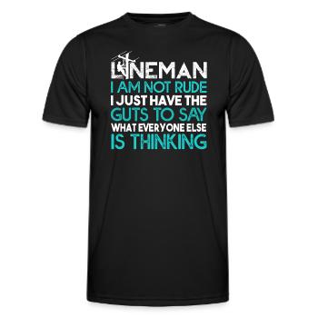 Lineman Lineman I Am Not Rude - Men's Functional T-Shirt - black - Front - AI Model Male 178 dark (178cm)