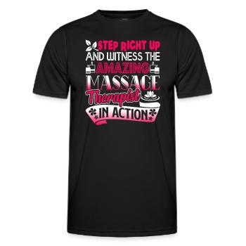 Massage Therapist Massage Therapist In Action - Men's Functional T-Shirt - black - Front - AI Model Male 178 dark (178cm)