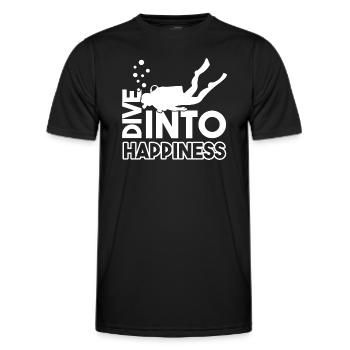 Diving Dive Into Happiness - Men's Functional T-Shirt - black - Front - AI Model Male 178 dark (178cm)