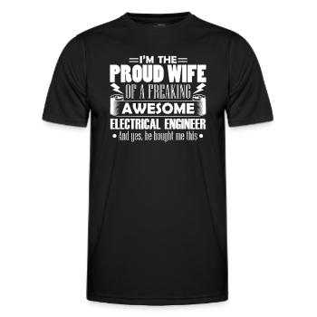 Electrical Engineer Proud Electrical Engineer Wife - Men's Functional T-Shirt - black - Front - AI Model Male 178 dark (178cm)