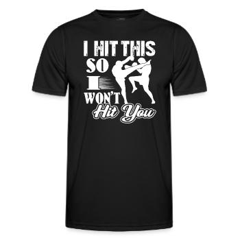 Kickboxing I Hit This So I Won't Hit You - Men's Functional T-Shirt - black - Front - AI Model Male 178 dark (178cm)