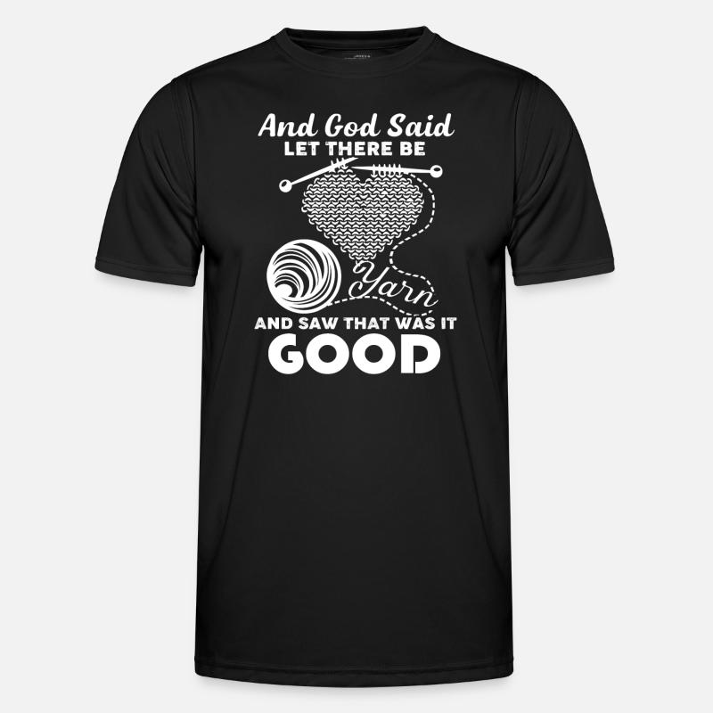 Knitting God Created Knitting - Men's Functional T-Shirt - black