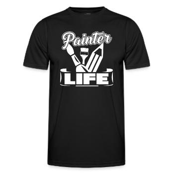 Painter Painter Life - Men's Functional T-Shirt - black - Front - AI Model Male 178 dark (178cm)