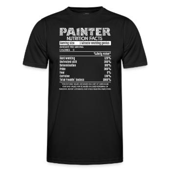 Painter Painter Nutrition Facts - Men's Functional T-Shirt - black - Front - AI Model Male 178 dark (178cm)