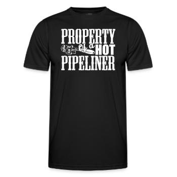 Pipeliner Property Of A Hot Pipeliner - Men's Functional T-Shirt - black - Front - AI Model Male 178 dark (178cm)