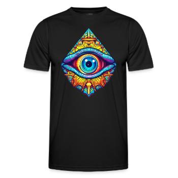 All-seeing eye protection symbol mysticism occult - Men's Functional T-Shirt - black - Front - AI Model Male 178 dark (178cm)