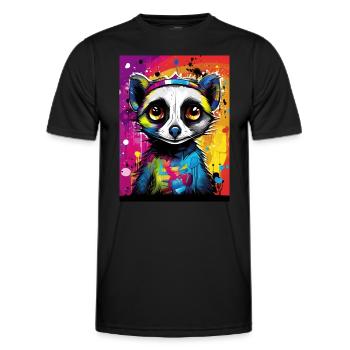 [MB] Meerkat in love: colorful affection - Men's Functional T-Shirt - black - Front - AI Model Male 178 dark (178cm)