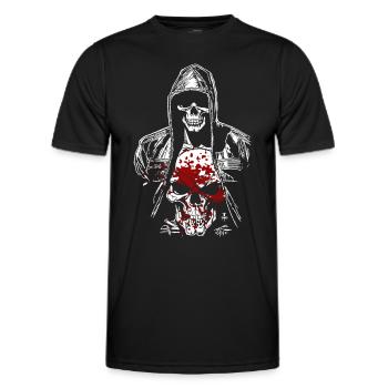 Bloody Skeleton Demon - Men's Functional T-Shirt - black - Front - AI Model Male 178 dark (178cm)
