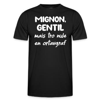 Mignon gentil mais tro nule en ortavgraf t-shirt - T-shirt sport Homme - noir - Devant - AI Model Male 178 dark (178cm)