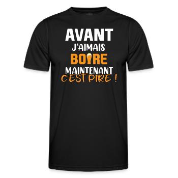 Avant j'aimais boire maintenant c'est pire ! - T-shirt sport Homme - noir - Devant - AI Model Male 178 dark (178cm)