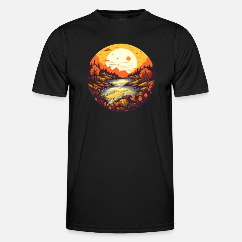 Herbstliche Landschaft Männer Funktions-T-Shirt