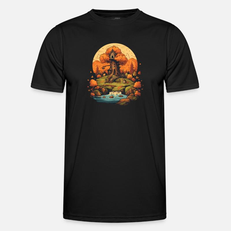 Herbstliche Landschaft Männer Funktions-T-Shirt