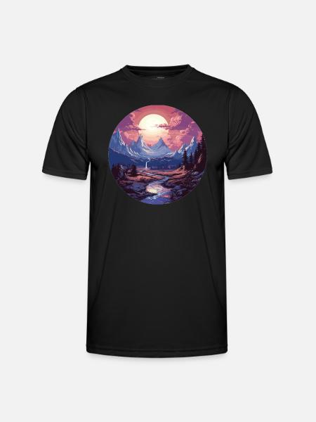 Landscape - Illustration - Men's Functional T-Shirt - black