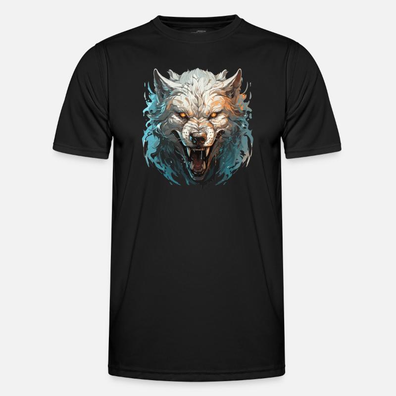 Wolf - Illustration Männer Funktions-T-Shirt