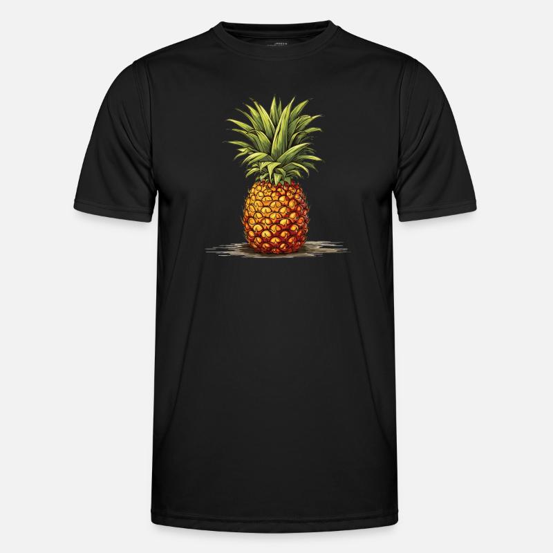 Pineapple - illustration - Men's Functional T-Shirt - black