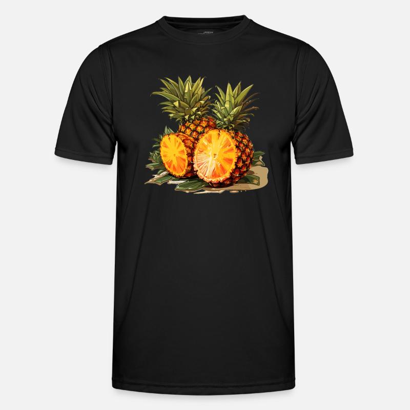 Pineapple - illustration - Men's Functional T-Shirt - black